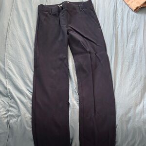Betabrand Women's Elegant Navy Straight Leg Pants